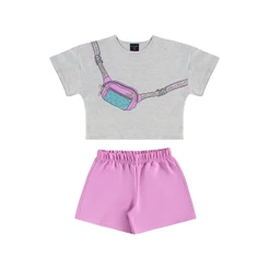 Conjunto Infantil para Menina com Blusa e Shorts Guloseima