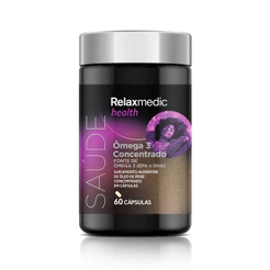 Ômega 3 1100mg Óleo de Peixe Concentrado EPA e DHA Cápsulas em Gel Fácil de Engolir Rápida Absorção Original Relaxmedic
