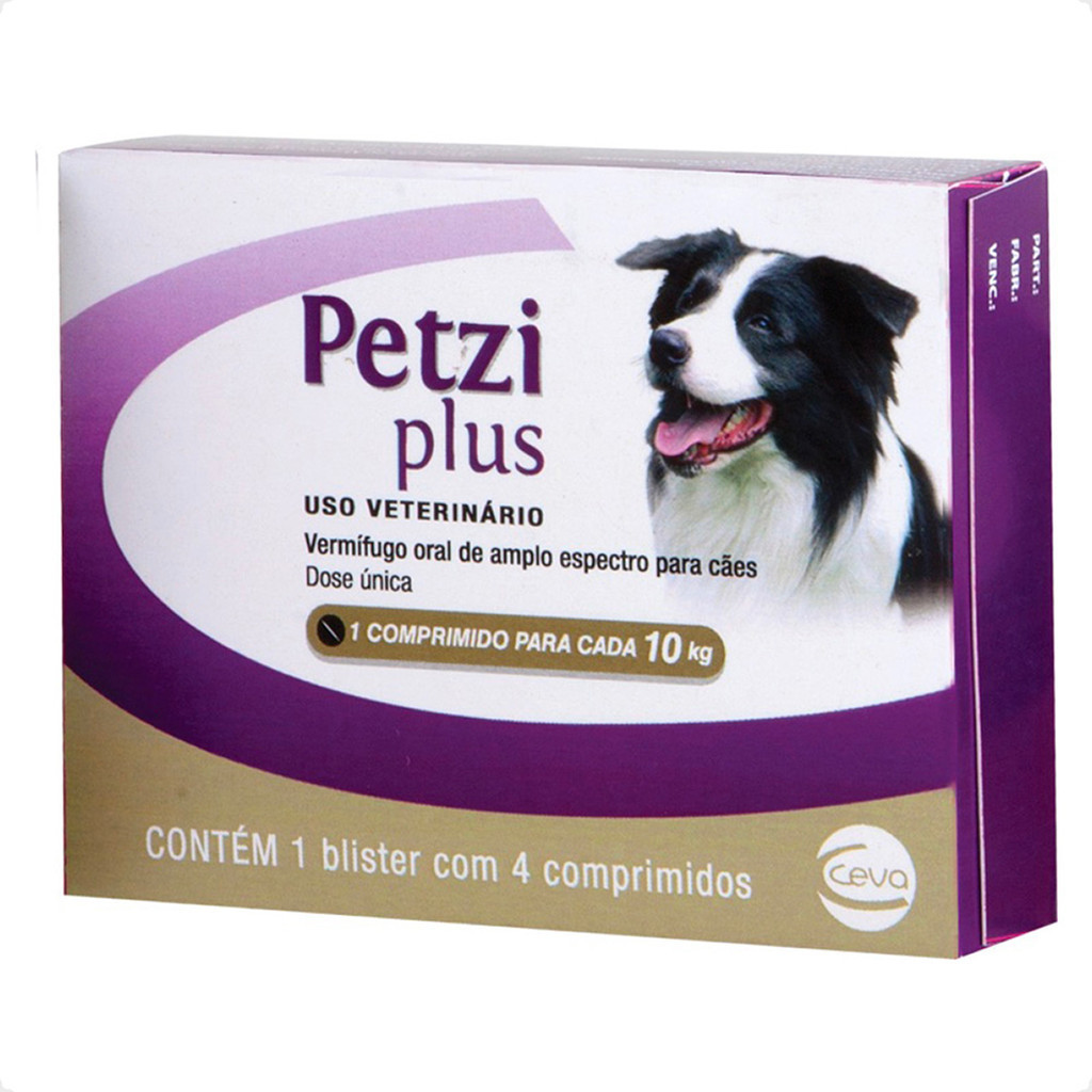 Petzi Plus Ceva para Cães de 5 a 10kg - 4 Comprimidos em Oferta na Shopee