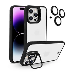 Capa case capinha com protetor de lente para iPhone 14 Pro Max - Gravity Preta - Gshield
