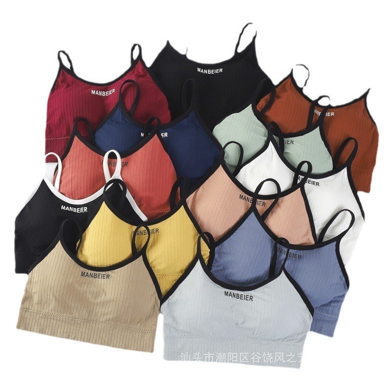 Embrulho Esportivo Roupa íntima feminina Sling Tube Top Lindo Colete Costas Multicolor Wrap Tube Top