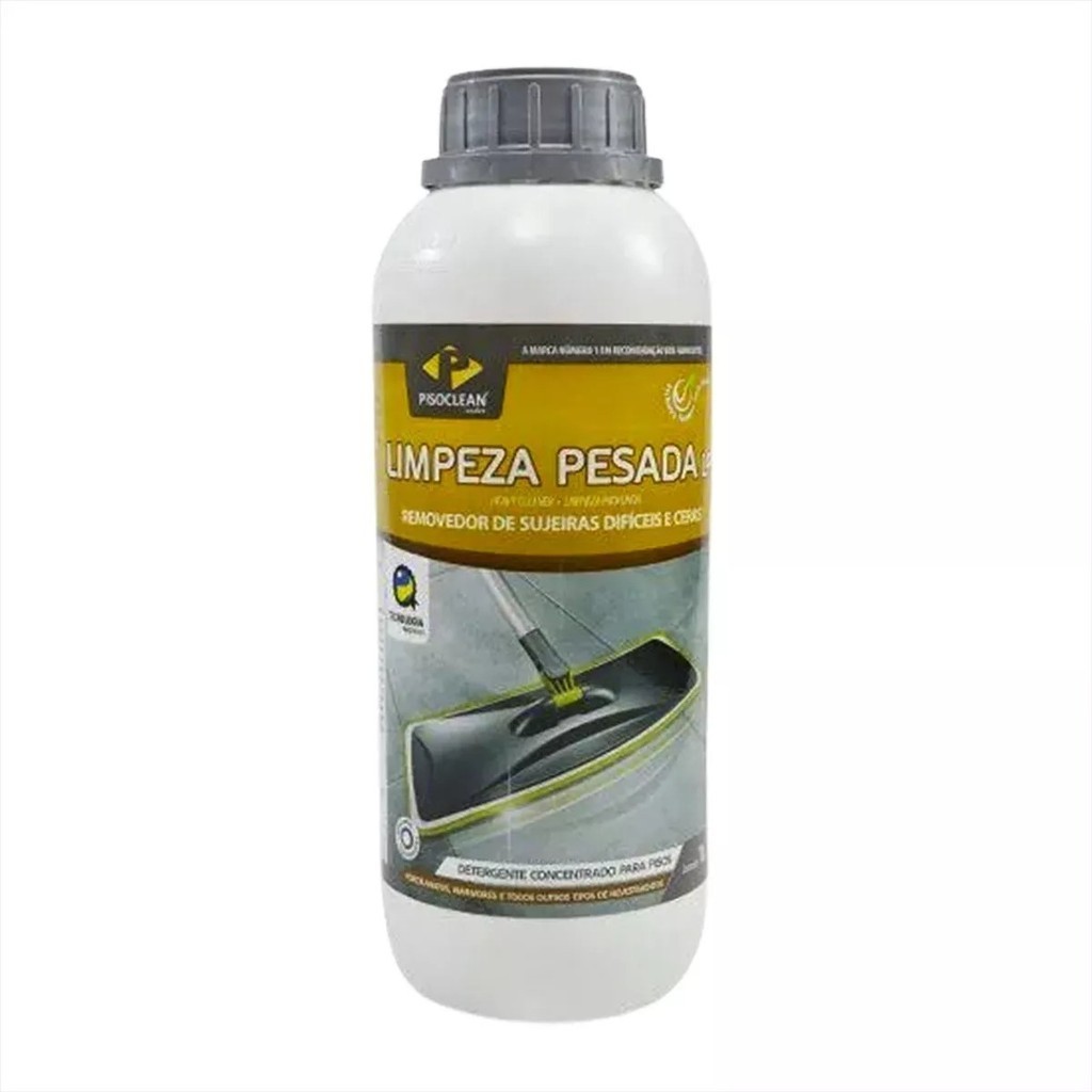 Limpeza Pesada Pisoclean Limpa Pesado Limpador Sujeiras Difíceis Limpa Sem danificar 1l Concentrado