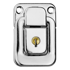 Ferragem Para Case Fecho De Engate Rápido Pequeno Quadrado Cromado Luminos Com 2 Chaves