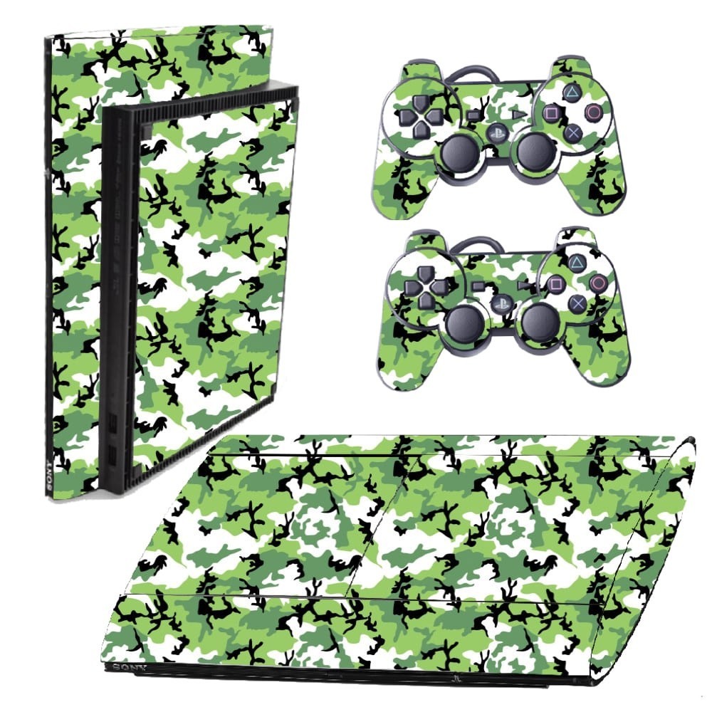 Skin PS3 Super Slim Playstation Adesivo Película Protetora Sticker Camo Green