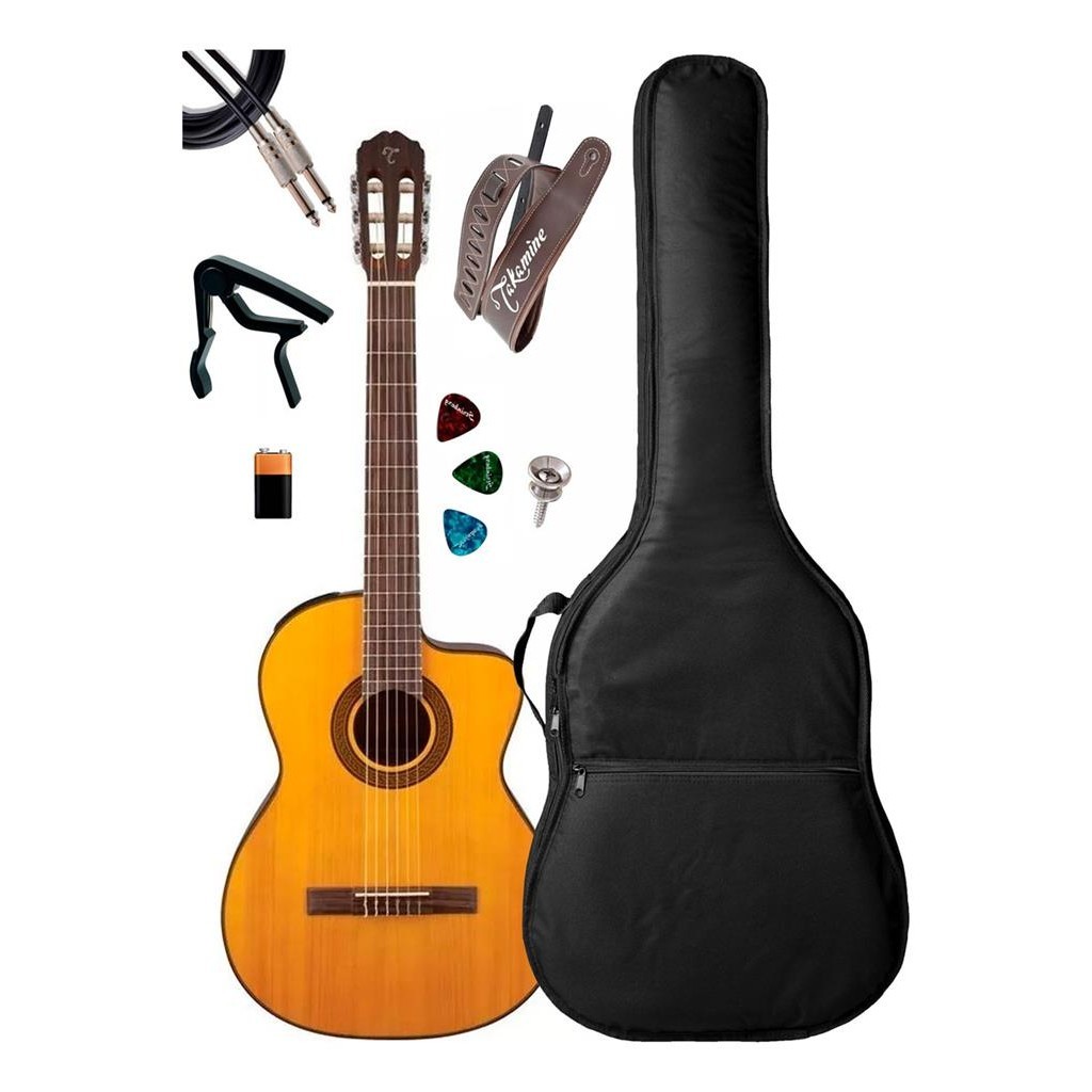 Violao Takamine Gc3 Ce Nylon Kit Capa Luxo + Acessorios