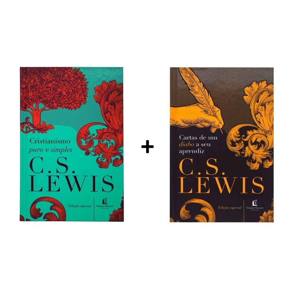 Kit com 2 livros | Cristianismo Puro e Simples + Cartas de Um Diabo | Capa Dura | C.S. Lewis em Oferta na Shopee