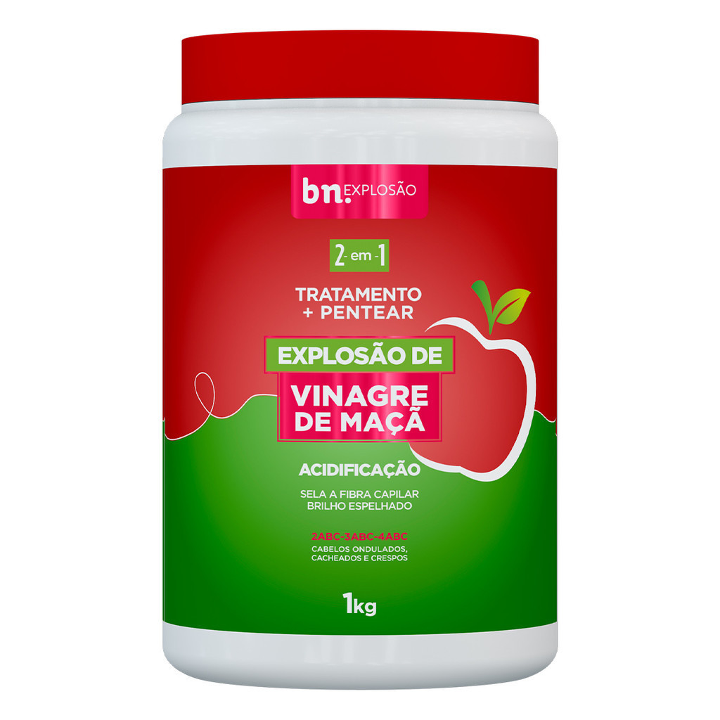 Creme de Pentear e Tratamento Beleza Natural de Vinagre de Maçã 2 em 1 1Kg bn.Explosão em Oferta na Shopee