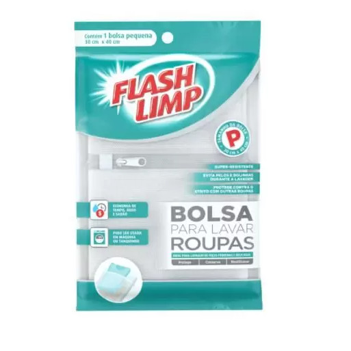 Saco Para Lavar Roupa Máquina Tanquinho P Protege Conta Pelo Bolinha Fios Com ZiperFlash Limp 30x40