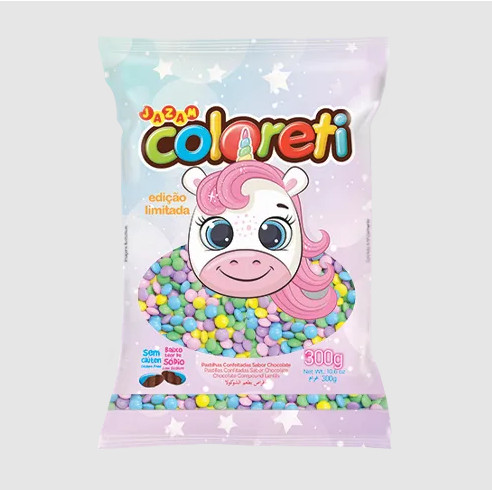 Coloreti Confeitos Unicórnio 300g Jazam em Oferta na Shopee