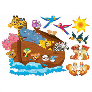 Adesivo Decorativo Arca De Noé Parede Quarto Infantil Creche Papel adesivo parede adesivo de parede em Oferta na Shopee