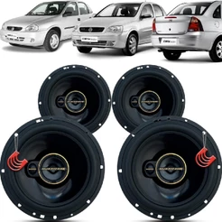 Kit Alto Falantes Dianteiros e Traseiros Chevrolet Corsa Sedan 1994 a 2012 - Hurricane Aurum 480w