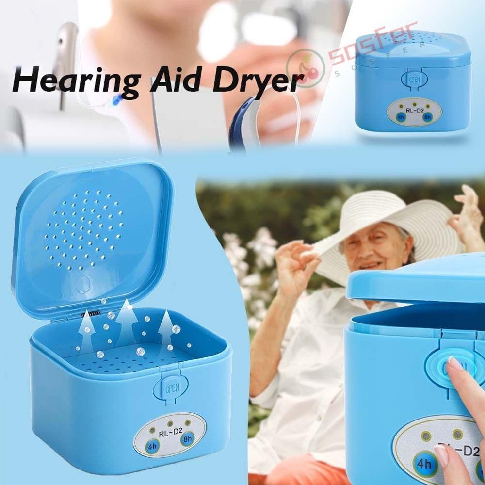 SOSFER Secador De Aparelhos Auditivos , Com Kits De Limpeza Desumidificador Automático , Conveniente Sistema De Secagem Eletrônica Caixa