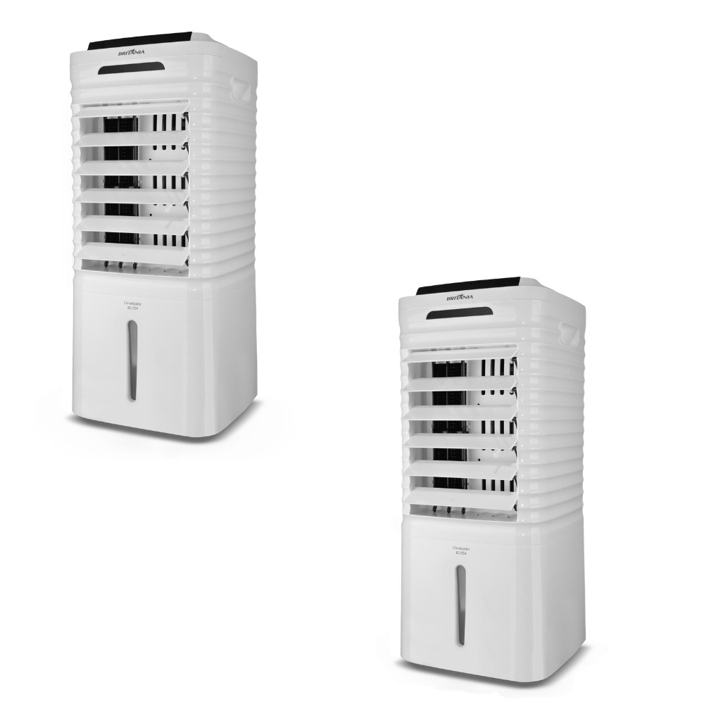 Kit 02 Climatizador de Ar Frio Britânia 5L 4 em 1 Autonomia de 26h Com Controle - Home Appliances
