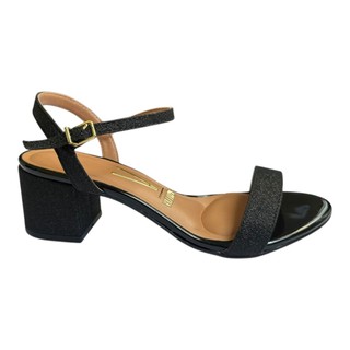 Sandália Feminina Vizzano Salto Baixo Quadrado Confortável Elegante Original