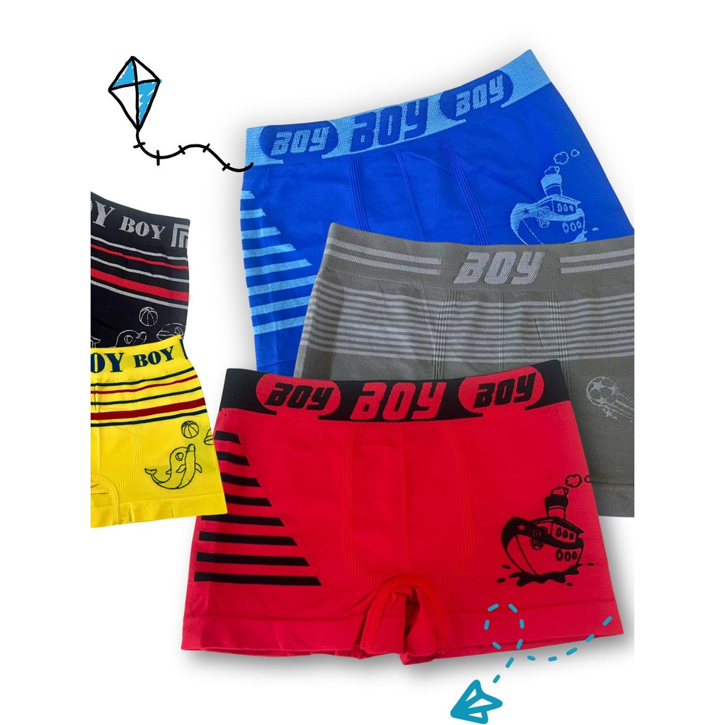 Kit 5 Cuecas Box Boxer Infantil Juvenil BOY Criança Bebê Masculino Tam 02 a 16 Anos