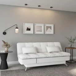 Sofá-Cama Casal 3 Lugares Annanda Corino Branco