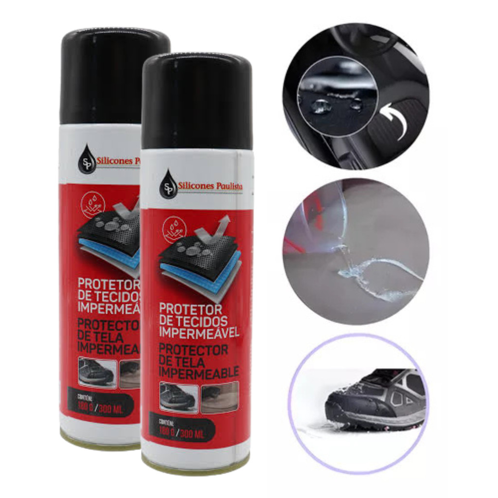 Kit 2 latas Spray Impermeabilizante Protetor para tecidos e estofados 300ml