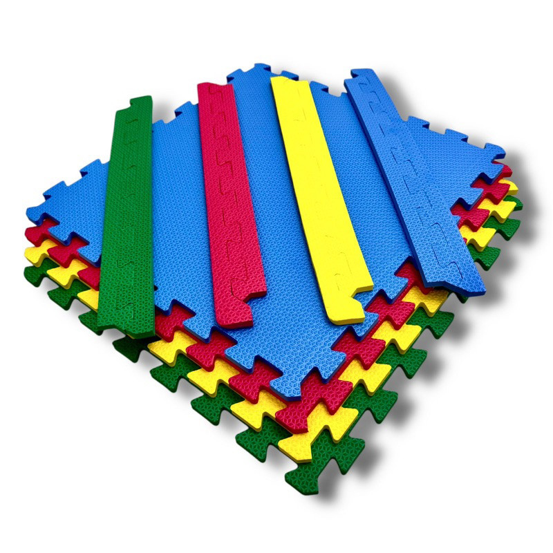 Kit 12 Tapetes Tatame Eva Bebe Infantil Colorido Premium 50x50x1cm Com bordas em Oferta na Shopee