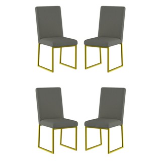 Kit 4 Cadeiras Para Mesa De Jantar Base Industrial Dourado Balaqui em Oferta na Shopee