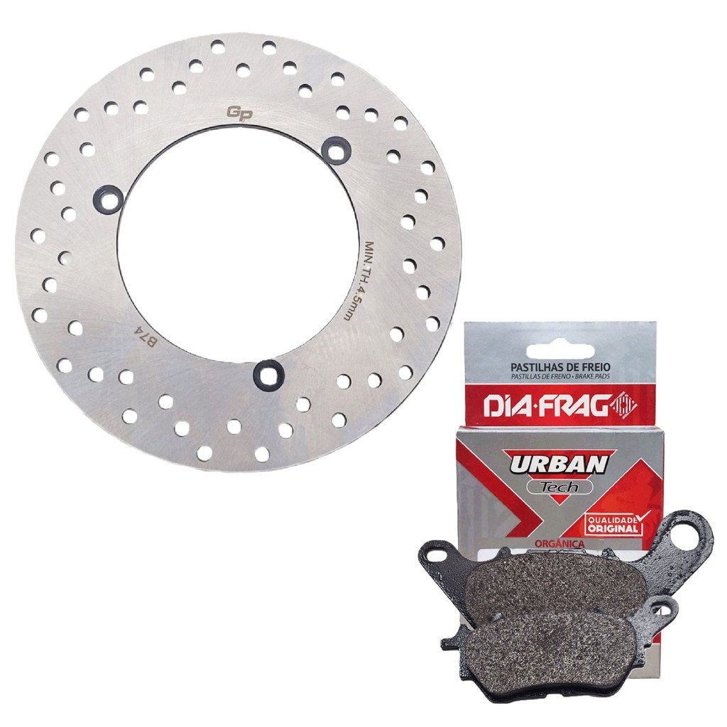 Disco de Freio Traseiro Xmax 250 + Pastilhas Diafrag Urban Tech (orgânica) em Oferta na Shopee