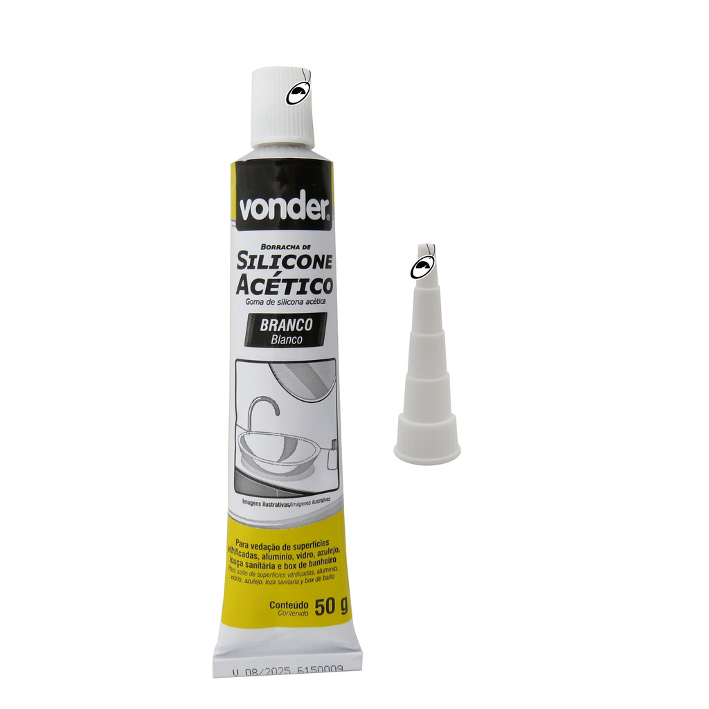 Borracha Silicone Acético 50g Para Reparo Manutenção Uso Geral