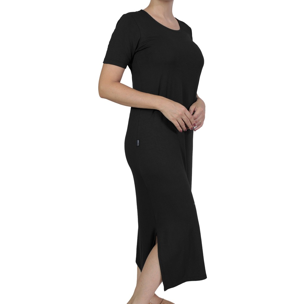 Vestido Midi Longo Manga Curta Plus Size G GG G1 G2 G3 G4 G5