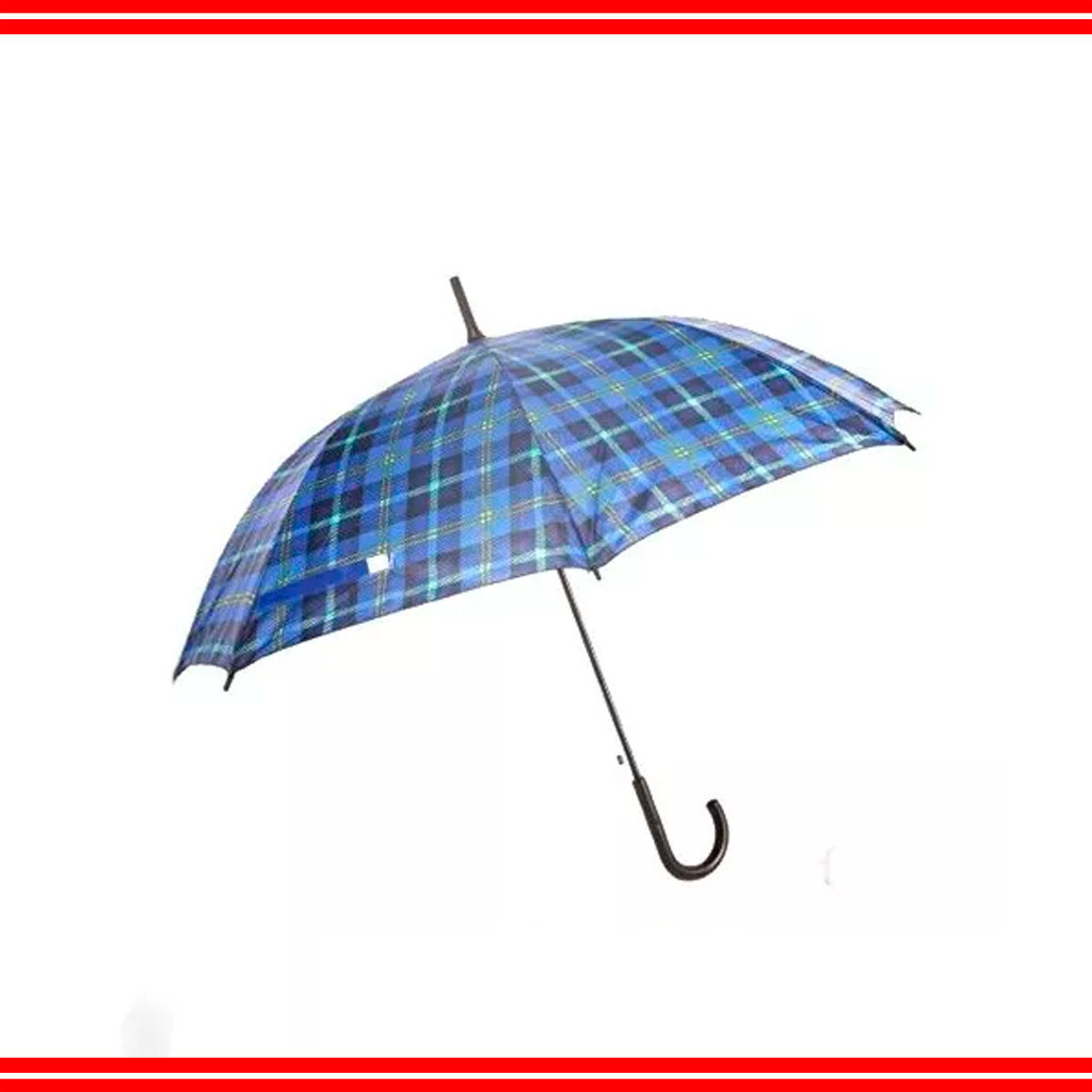 Guarda-chuva Classe azul com design xadrez Design Moderno Abertura Automatizada E-132