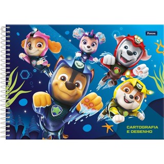 Caderno Espiral CD Cartografia e Desenho Patrulha Canina 80 Folhas Foroni