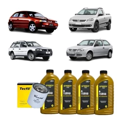 Kit Troca De Oleo E Filtro Gol Voyage Saveiro Parati Fox G2 G3 G4 G5 G6 1.0 1.6 15w40 Semi-sintético