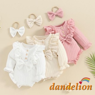 Macacão de Manga Longa com Renda para Bebês Meninas Recém-Nascidas com Botões e Faixa na Cabeça em Oferta na Shopee