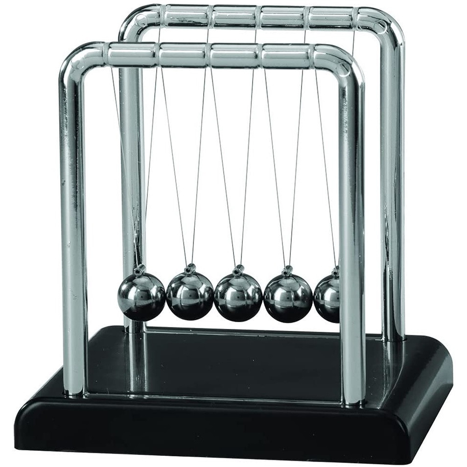 Pêndulo de Newton Enfeite Decoração p/ Sala Escritório Balance Balls - 9cm, 13,5cm, 18cm Envio Imediato