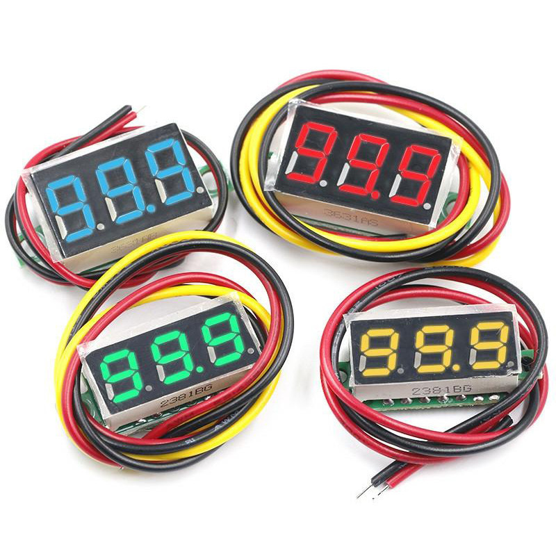0.28 Polegadas DC 0-100V Mini Medidor De Voltagem De 3 Fios Voltímetro De Painel Digital Ferramentas De Monitoramento Do