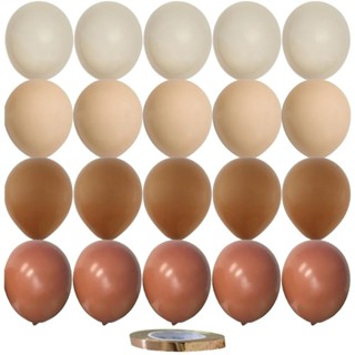 40PCS Balões de 10 polegadas Vintage Retro Khaki Caramel Balloon Set for Wedding Anniversary Party Decoration DIY Supplies em Oferta na Shopee