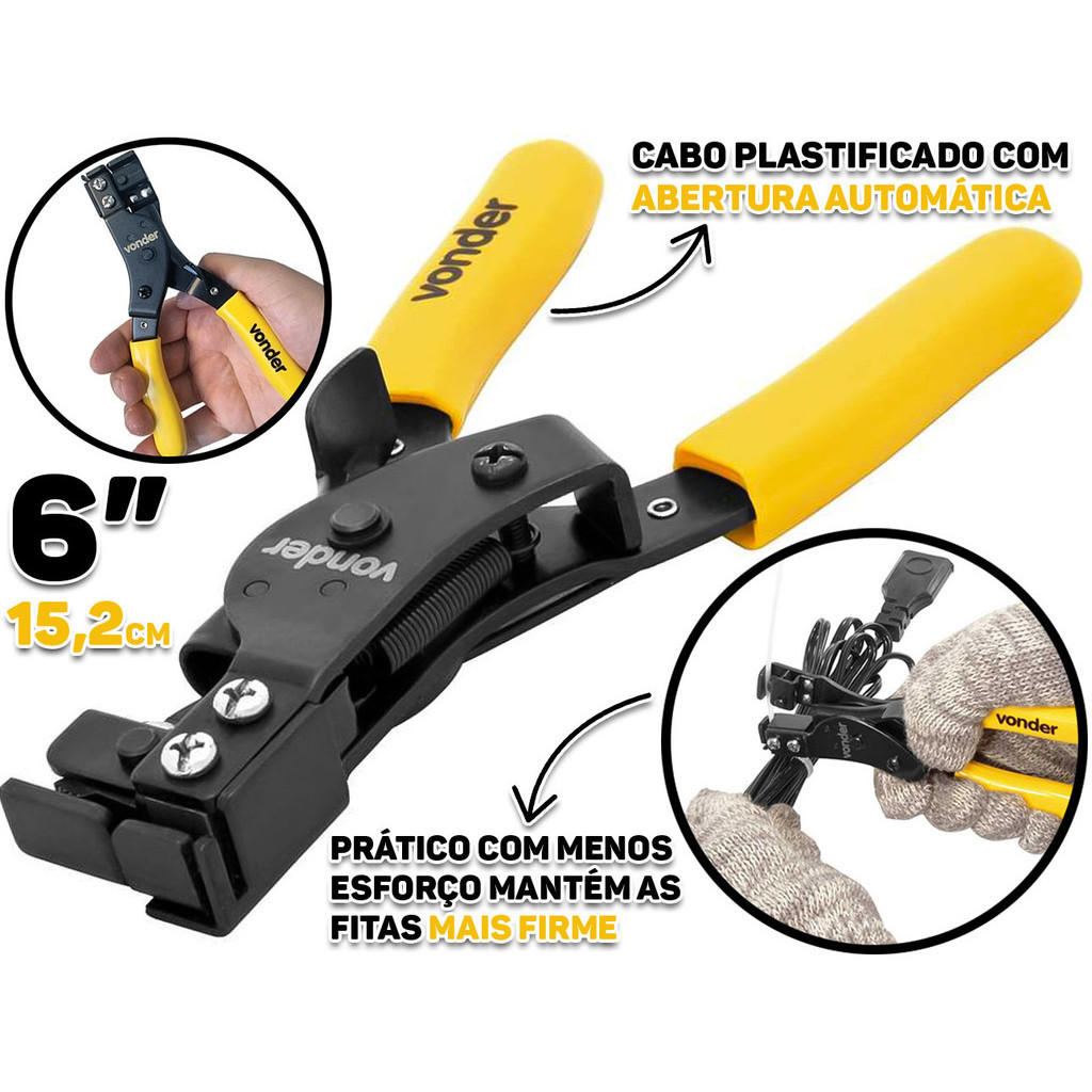 Alicate Tensionador Aço Carbono Para Abraçadeira De Nylon Acabamento Fosfatizado Vonder em Oferta na Shopee