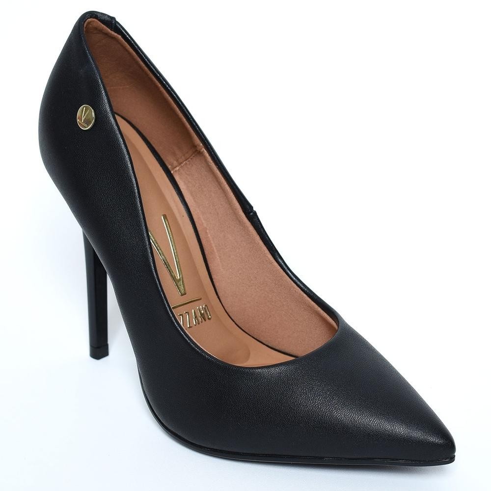 Scarpin Vizzano Bico Fino Salto Alto Feminino - Preto em Oferta na Shopee