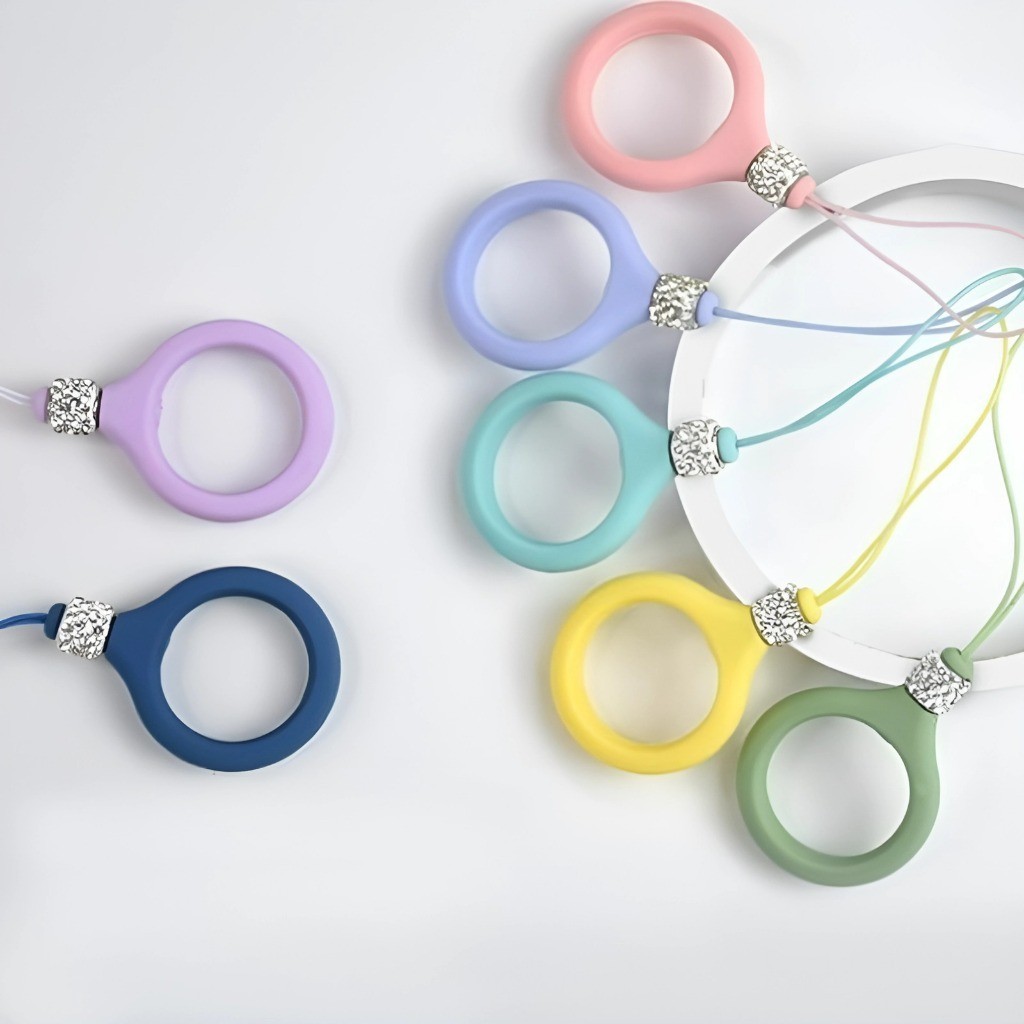 Anel de Dedo P/ Smartphone Cordão Curto Anti-Queda Siliconado Strap Sortidos