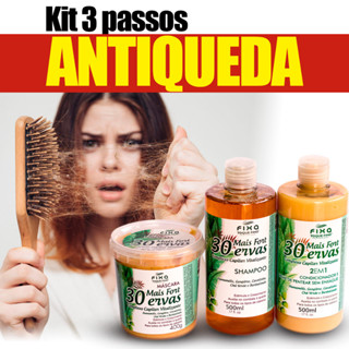 Kit Fortalecimento Capilar Antiqueda 30 Ervas Shampoo Condicionador E Máscara De Hidratação em Oferta na Shopee
