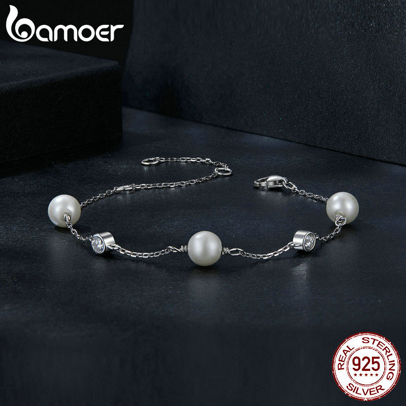 Bamoer 925 Sterling Sliver Bracelet Ritmo Do Mar 0.1CT Jóias Moissanitas Presentes Para Mulheres em Oferta na Shopee