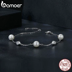 Bamoer 925 Sterling Sliver Bracelet Ritmo Do Mar 0.1CT Jóias Moissanitas Presentes Para Mulheres