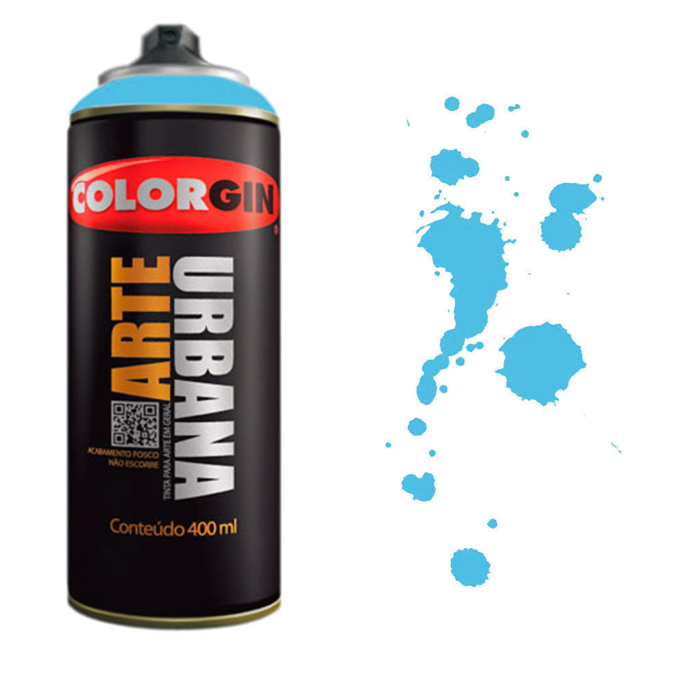 Tinta Spray Arte Urbana Colorgin 400ml 965 Azul Celeste