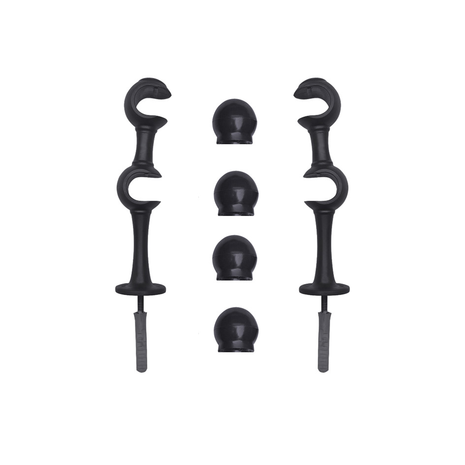 Suporte Para Varão Cortina Duplo 19/19mm 2un Cores Diversas Com Ponteiras