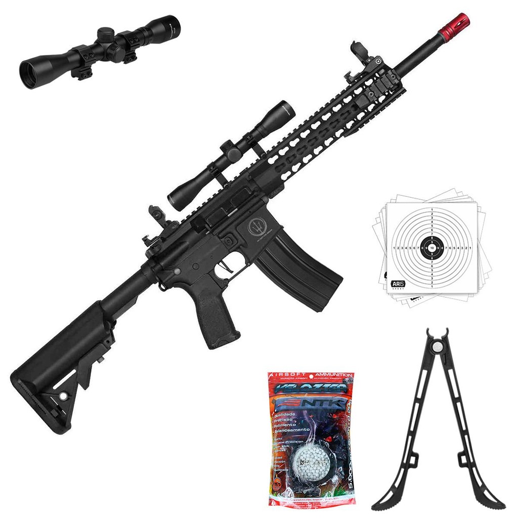 Fuzil Airsoft Elétrico Rossi Ar15 Neptune Keymod +Luneta4x32 em Oferta na Shopee