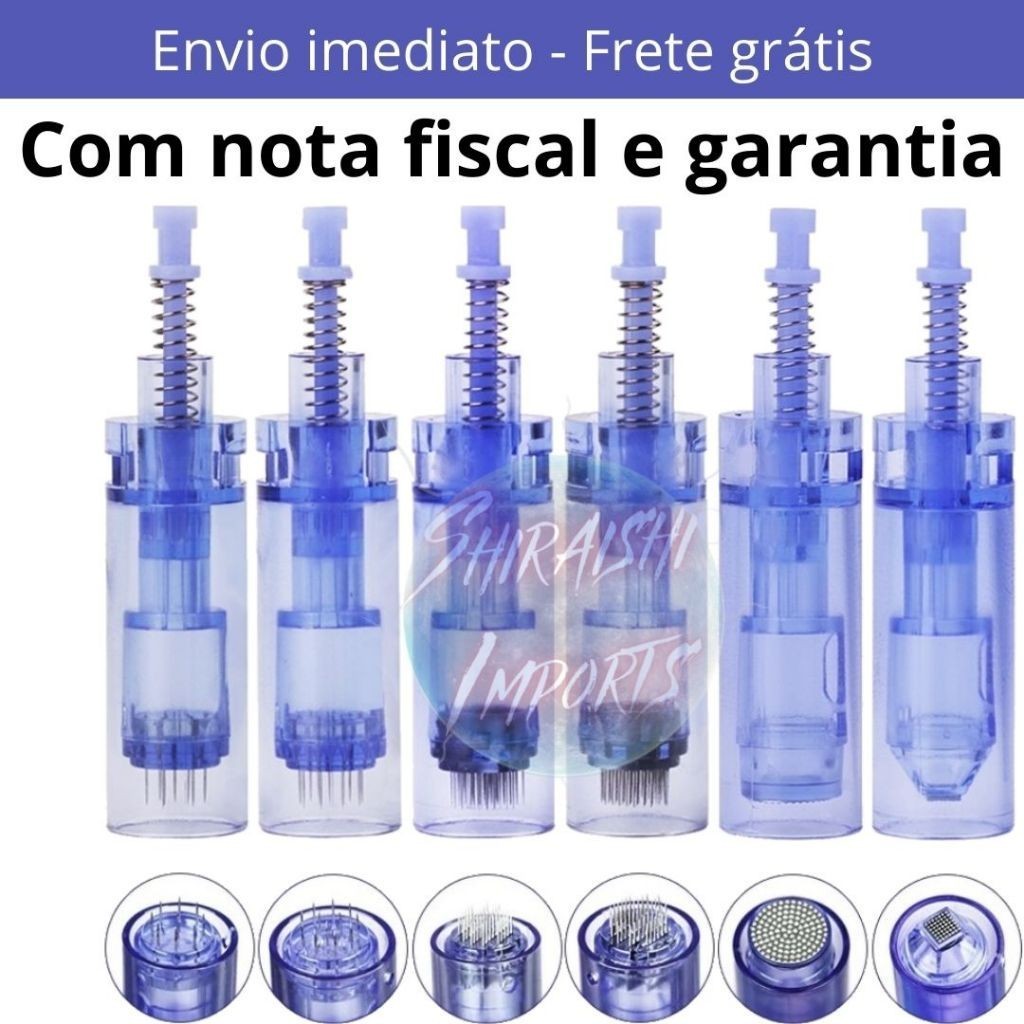 Kit 10 Cartuchos Dermapen 12, 36, 42 e NANO Microagulhamento Caneta Dermapen Dr Pen MyM M7 M5 A6