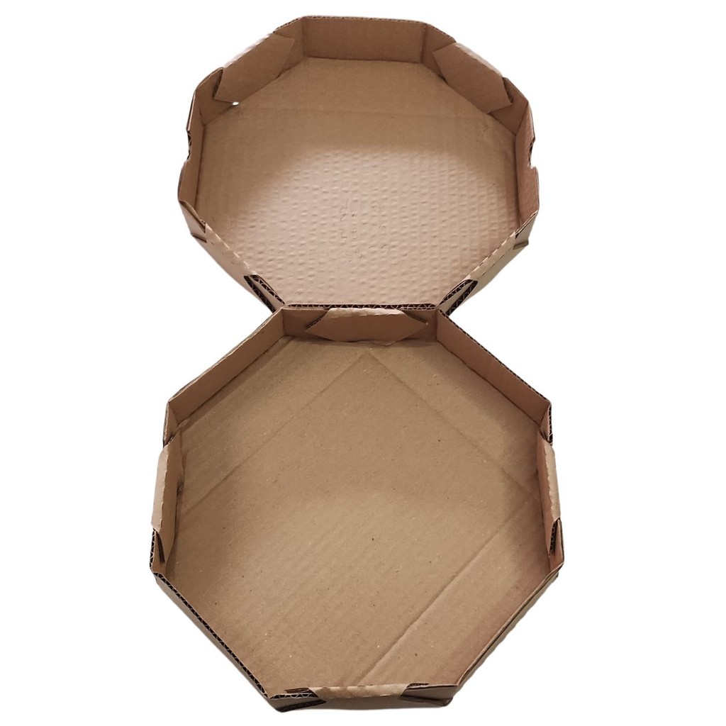 Caixas de Pizza Brotinho Oitavada 25x25x4,5cm Pardas kit com 50 unidades