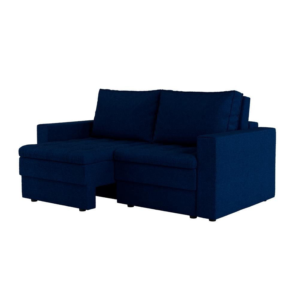 Sofá 3 Lugares Retrátil Berna Linho Azul Marinho 180 cm em Oferta na Shopee