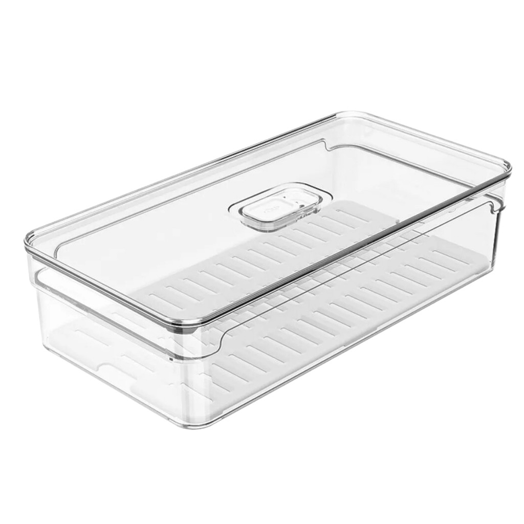 Organizador De Geladeira Em Acrílico Com Tampa 2,8 Litros Clear Fresh OU em Oferta na Shopee