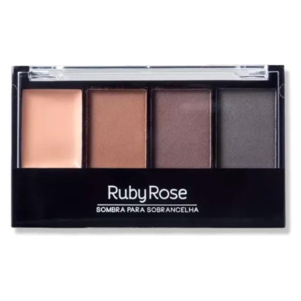 Sombra para SOBRANCELHA Ruby Rose Trio Marrom Com Pincel E Primer