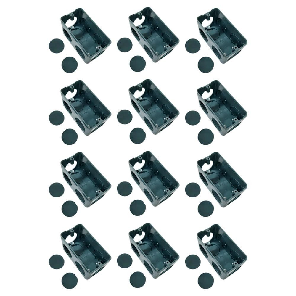 Kit Com 12 Caixas Condulete Inpol 7Entradas 1/2"3/4"Cinza360