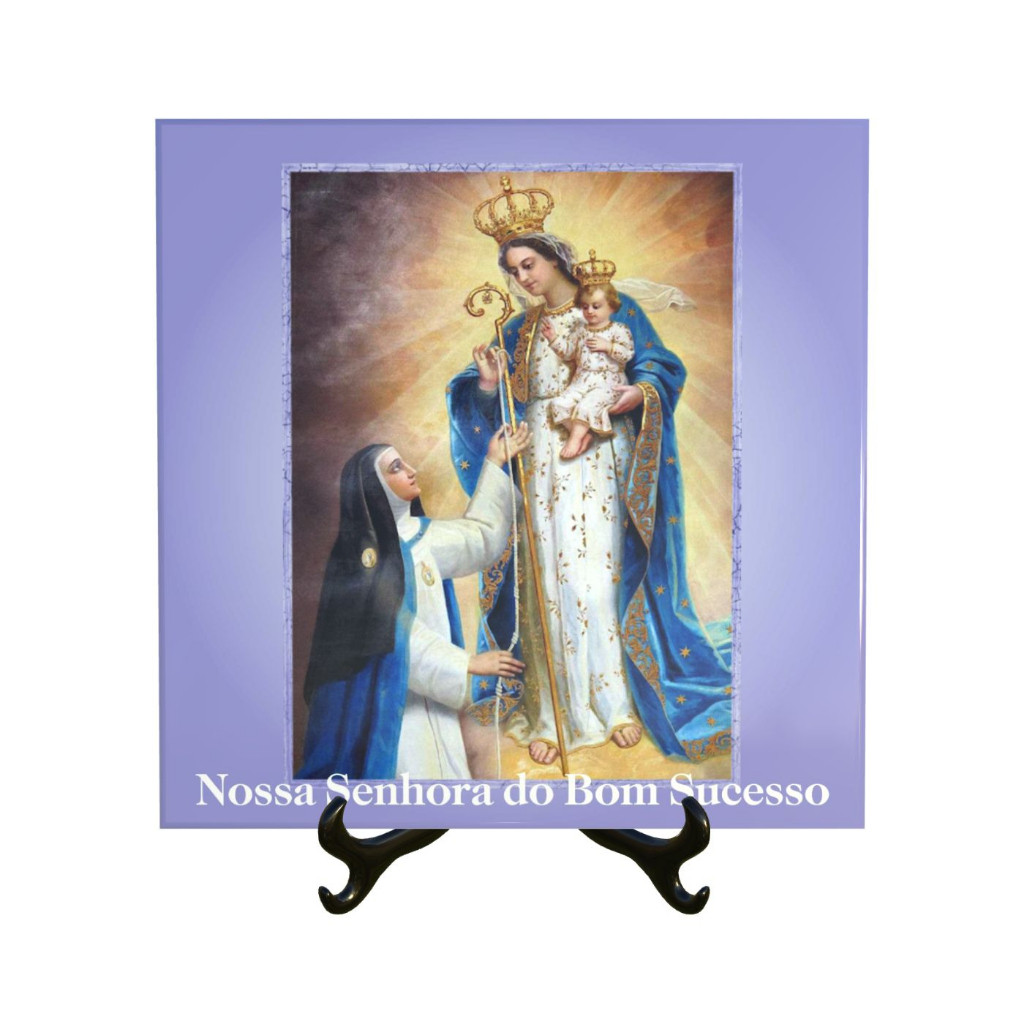 Quadro Azulejo Nossa Senhora do Bom Sucesso vários tamanhos decoração presente religioso católico