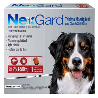 Nexgard Antipulgas e Carrapatos para Cães de 25,1 a 50kg 1 Tablete Mastigável em Oferta na Shopee